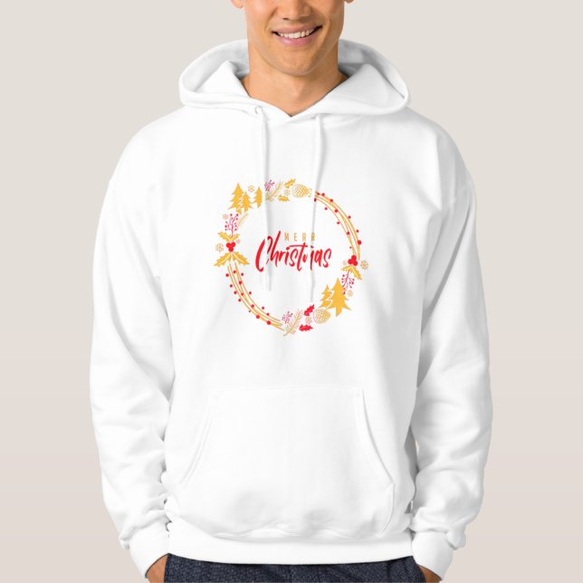 Veste À Capuche Joyeux Noël Elégant T-shirt rustique (Devant)