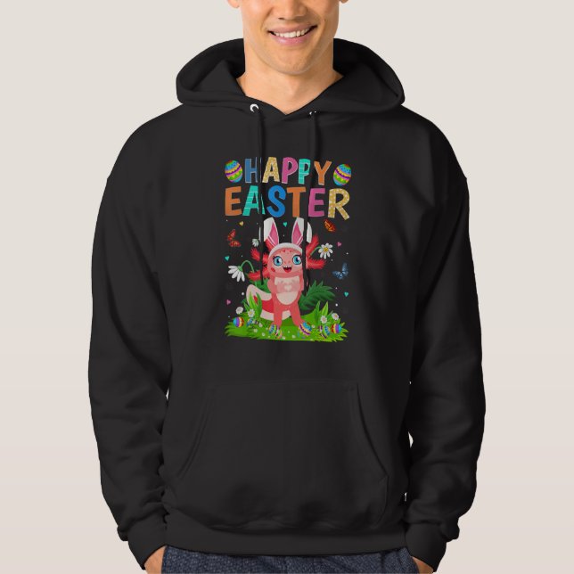 Veste À Capuche Joyeux oeuf de lapin de Pâques Funny Axolotl diman (Devant)
