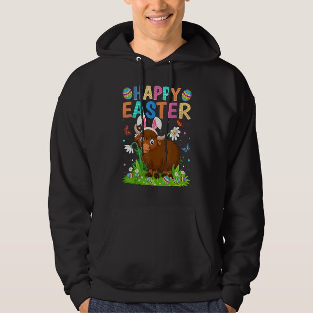 Veste À Capuche Joyeux oeuf de lapin de Pâques Funny Buffalo diman (Devant)
