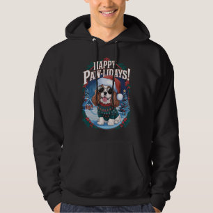 Veste À Capuche Joyeux Pawliday Cavalier roi Charles Spaniel Xmas