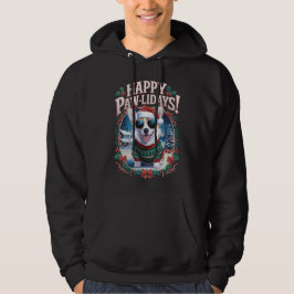 Veste À Capuche Joyeux Pawlidays Corgi Joyeux Noël Fun