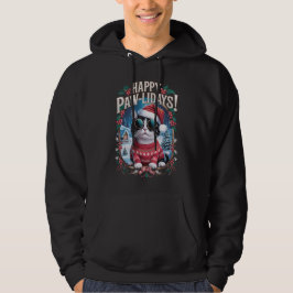 Veste À Capuche Joyeux Pawlidays Tuxedo Chat Joyeux Noël