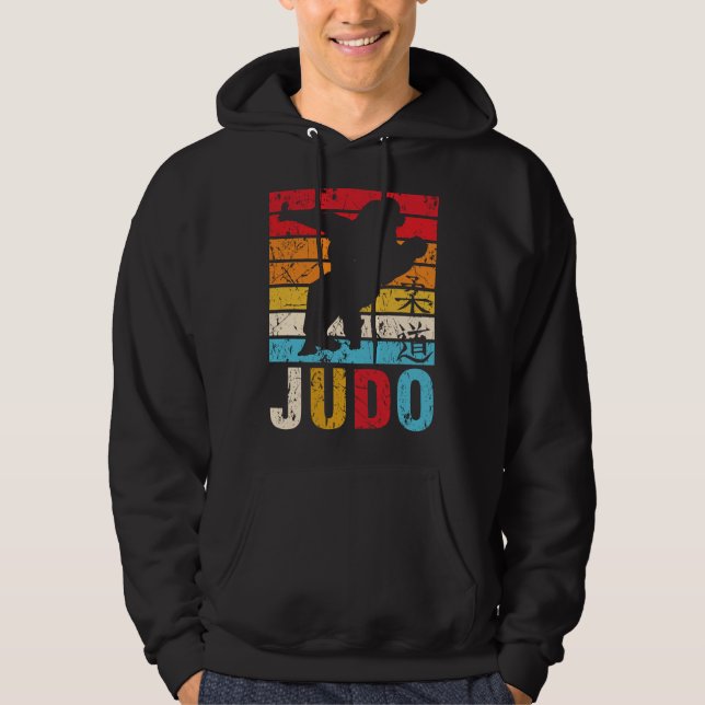 Veste À Capuche Judo Ura Nage Judoka Retro Sunset (Devant)
