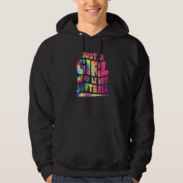 Veste À Capuche Just A Girl Who Loves Softball Girl Apparel Softba (Devant)