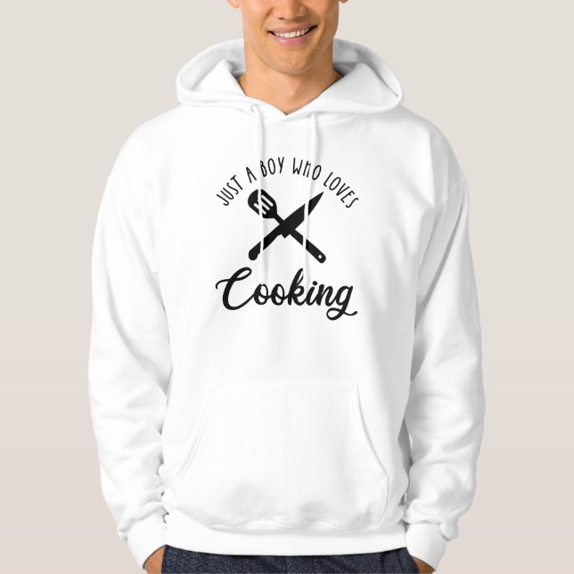 Veste À Capuche Juste un garçon qui aime la Cuisine (Devant)