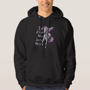 Veste À Capuche Juste une fille qui aime le cheval équitation Équi