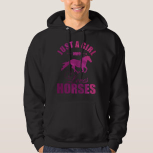 Veste À Capuche Juste une fille qui aime les chevaux Aquarelle Che