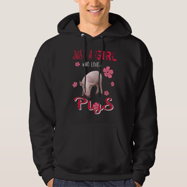 Veste À Capuche Juste Une Fille Qui Aime Les Cochons Léopard Fleur (Devant)