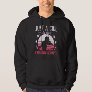 Veste À Capuche Juste une fille qui aime les singes capucins Retro