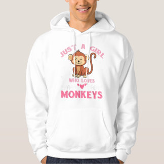 Veste À Capuche Juste Une Fille Qui Aime Les Singes Singes Tirt