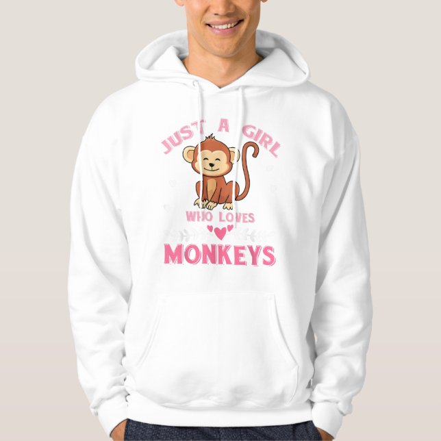 Veste À Capuche Juste Une Fille Qui Aime Les Singes Singes Tirt (Devant)