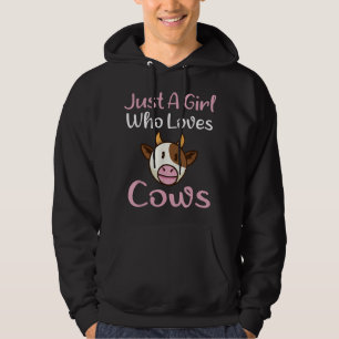 Veste À Capuche Juste Une Fille Qui Aime Les Vaches Farmer Lait Bo