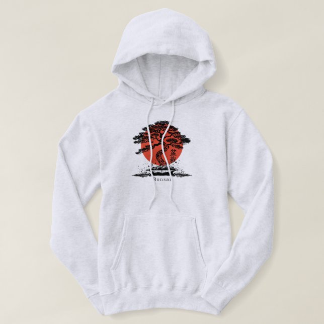 Veste À Capuche Kanji japonais Bonsai Personnalisé (Design devant)
