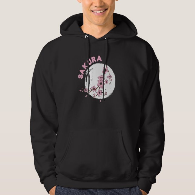 Veste À Capuche Kanji Sakura Japanese Cherry Flower Blossom Pink S (Devant)