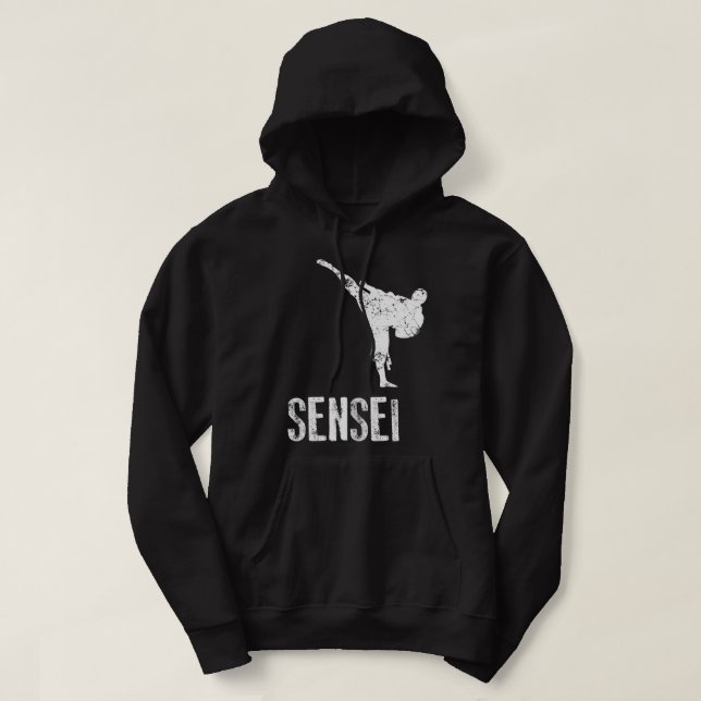 Veste À Capuche Karate Shirt, Sensei Cool Arts Martiaux Cadeau (Design devant)