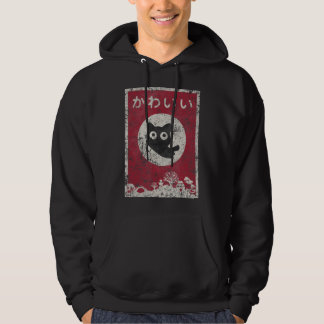 Veste À Capuche Kawaii Chat Japonais Anime Noir Chat.png