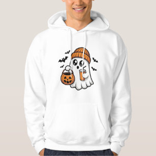 Veste À Capuche Kawaii Fantôme Halloween Orange Bonnet Esprit d'Au