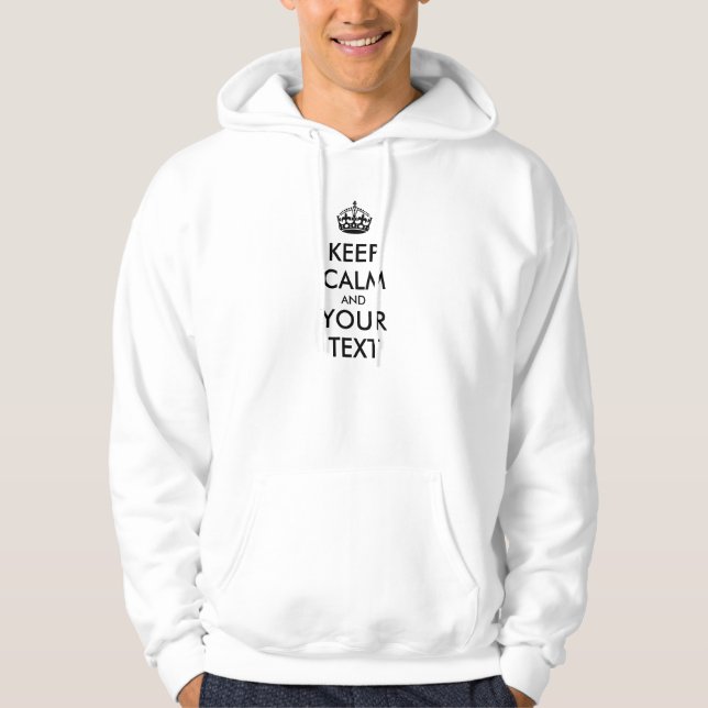 Veste À Capuche KEEP CALM personnalisé et votre texte (Devant)