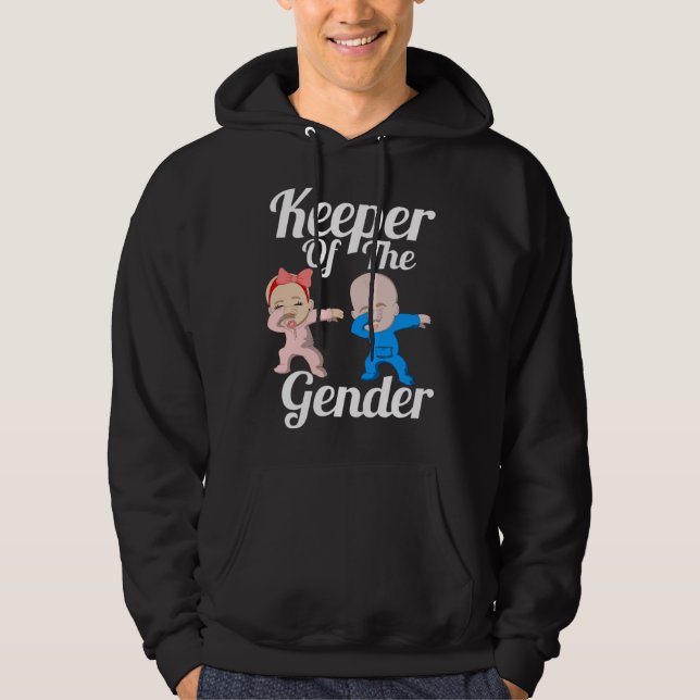 Veste À Capuche Keeper Of The Gender Cute Gender Reveal Party Coup (Devant)