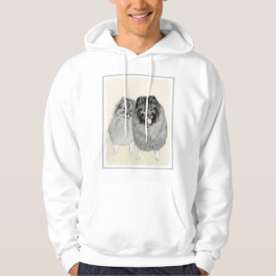 Veste À Capuche Keeshond Maman et Son Peinture - Art Chien origina