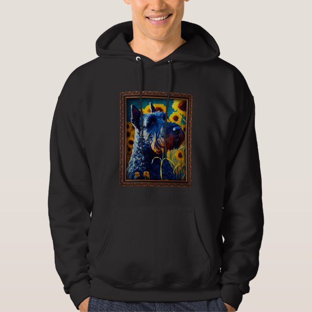 Veste À Capuche Kerry Blue Terrier Painting Sunflower Flower Mom W (Devant)