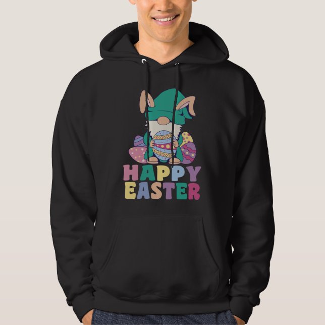 Veste À Capuche Kids Happy Easter Cute Trex Bunny Ear Easter Eggs  (Devant)
