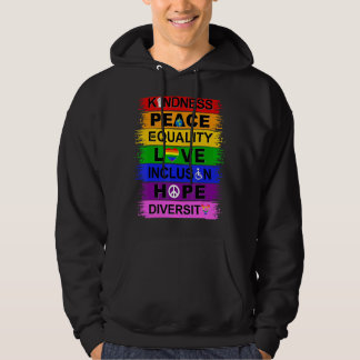 Veste À Capuche Kindness Peace Equality Love Inclusion Hope Divers