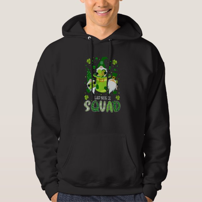 Veste À Capuche L&D Infirmière Escadron Infirmière St Patrick Gnom (Devant)