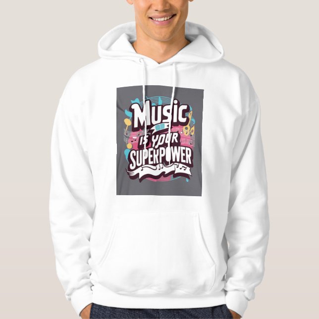 Veste À Capuche La musique est votre superpuissance 2 (Devant)