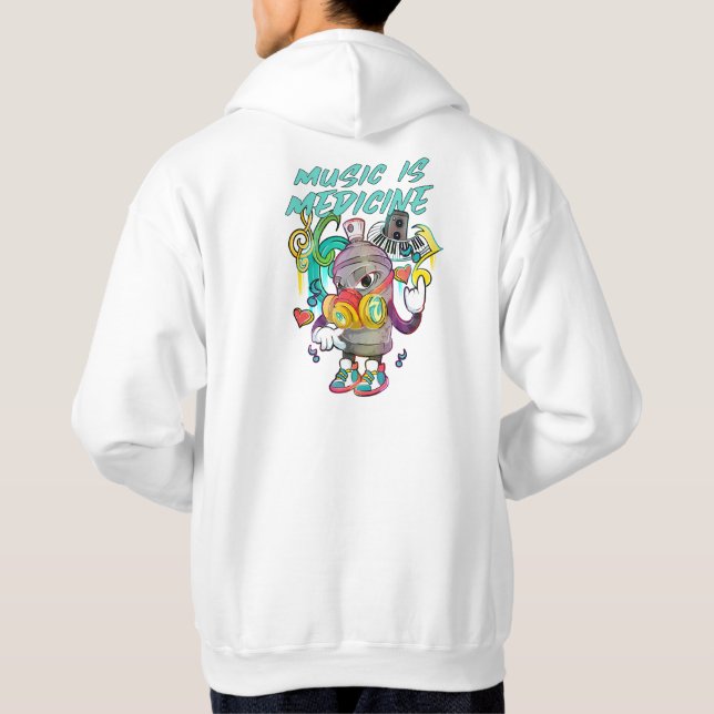 Veste À Capuche La musique urbaine est un Graffiti en médecine (Dos)