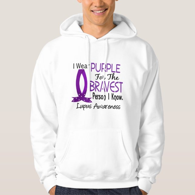 Veste À Capuche La personne la plus courageuse je sais le lupus (Devant)