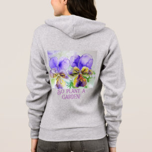 Veste À Capuche La Terre Rire Dans Les Fleurs Aquarelle Viola Lily