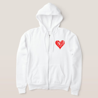 Veste À Capuche La typographie de l'amour en forme de coeur