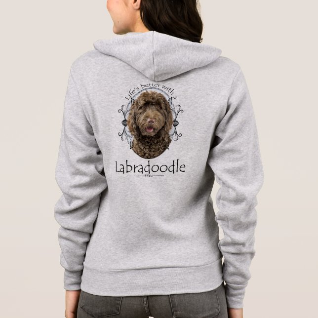 Veste À Capuche La vie améliorent Labradoodle (Dos)