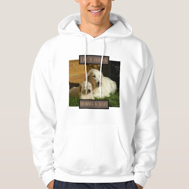 Veste À Capuche La vie est une photo de chien d'or (Devant)