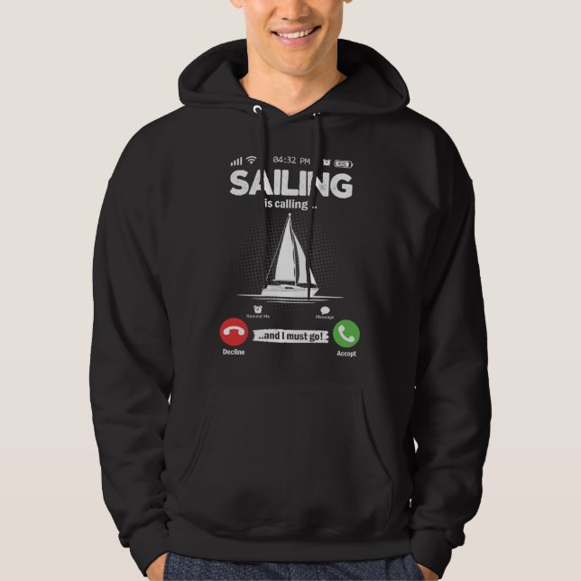 Veste À Capuche La voile appelle, je dois partir capitaine Hobby S (Devant)