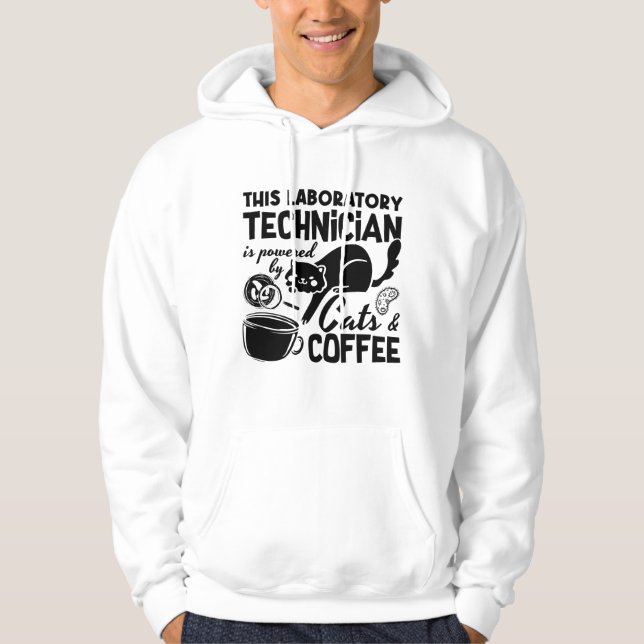 Veste À Capuche Lab Tech Laboratory Technician Cats Coffee Science (Devant)