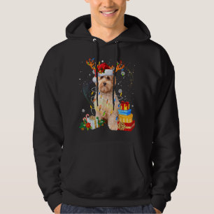 Veste À Capuche Labradoodle Reindeer lumières de Noël Drôle Chien