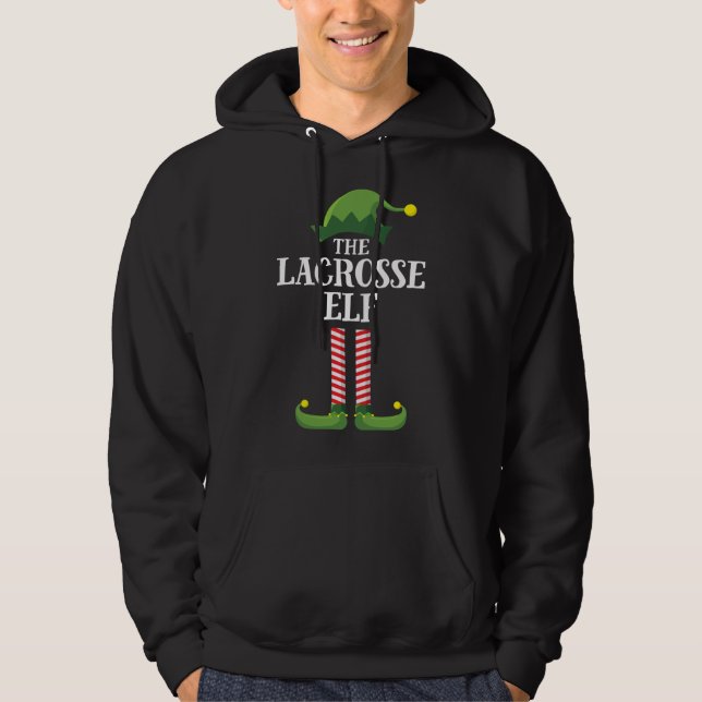Veste À Capuche Lacrosse Elf Matching Famille de Noël Pajam (Devant)