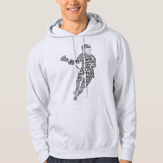 Veste À Capuche Lacrosse Player Word Art Word (Devant)