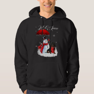 Veste À Capuche Laisser Neige Noël Chemise mignonne Dachshund Et S
