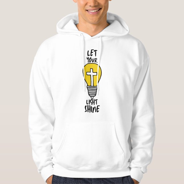 Veste À Capuche Laissez votre lumière briller la Bible Croix Homme (Devant)