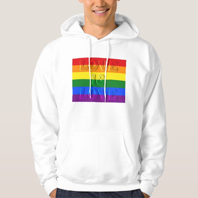 Veste À Capuche L'amour est Gay pride d'amour (Devant)
