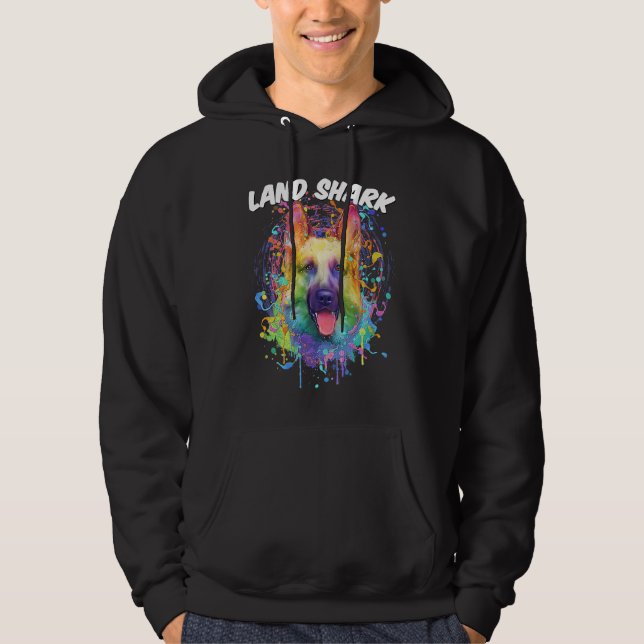 Veste À Capuche Land Shark German Shepherd  Shepard Humor Dog Them (Devant)