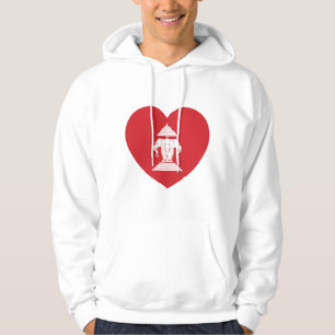 Veste À Capuche Laotian Erawan 3 Tête Elephant Coeur Drapeau