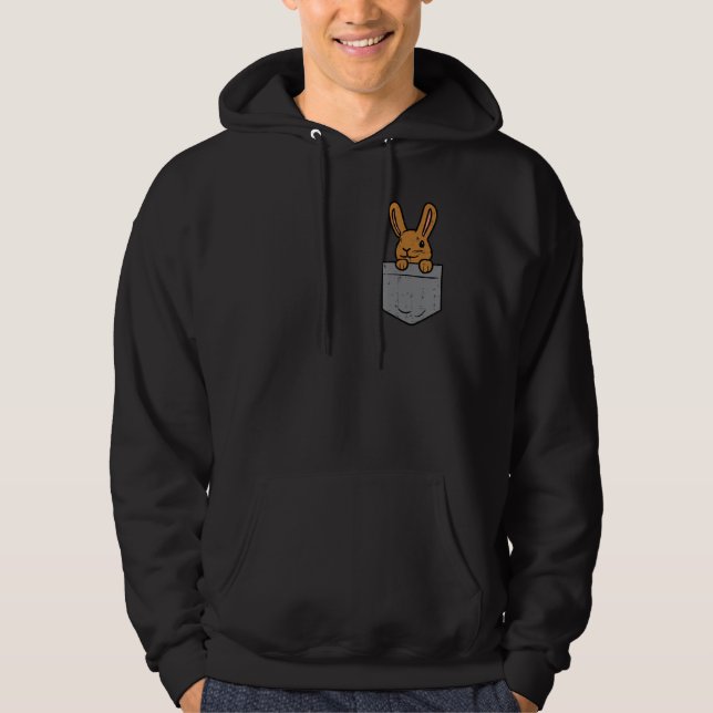 Veste À Capuche Lapin De Poche Lapin Mignonne Joyeux Hommes De Pâq (Devant)