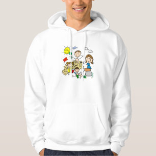 Veste À Capuche Le bâton figure l'amusement de plage de famille