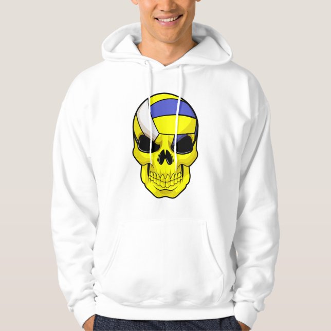 Veste À Capuche Le crâne comme joueur de volleyball avec volleybal (Devant)