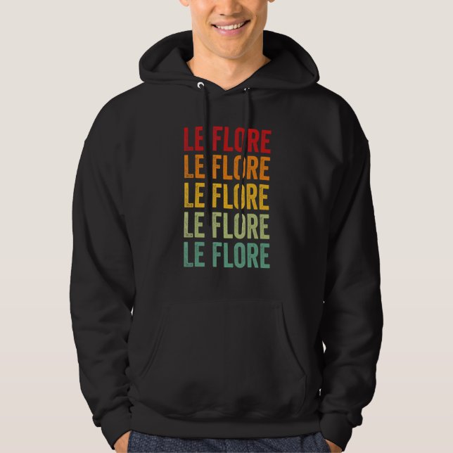 Veste À Capuche Le Flore County Oklahoma Rainbow Text Design (Devant)