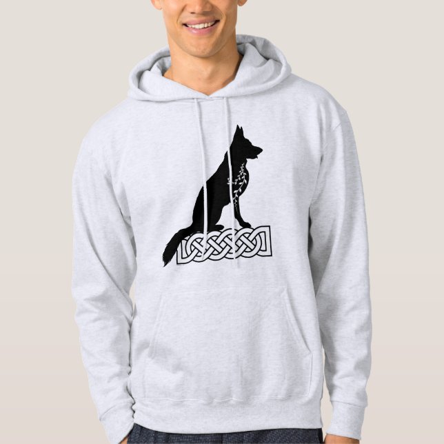 Veste À Capuche Le noeud de marin du berger allemand Loki Noir (Devant)
